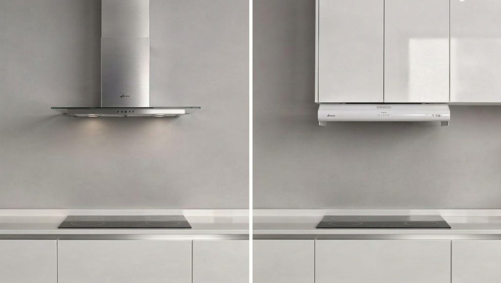 coifa e depurador de ar lado a lado