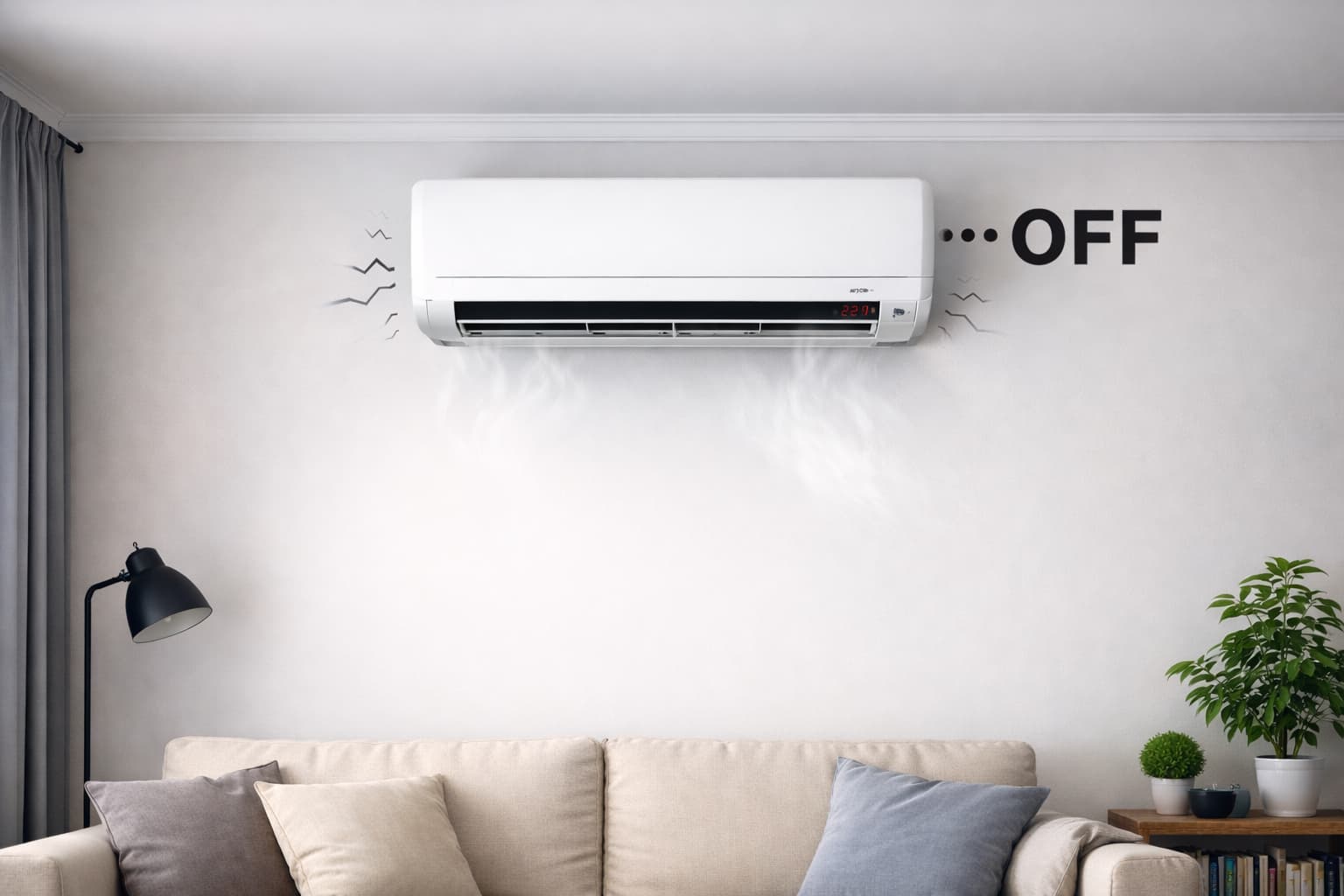 ar-condicionado desligando na sala