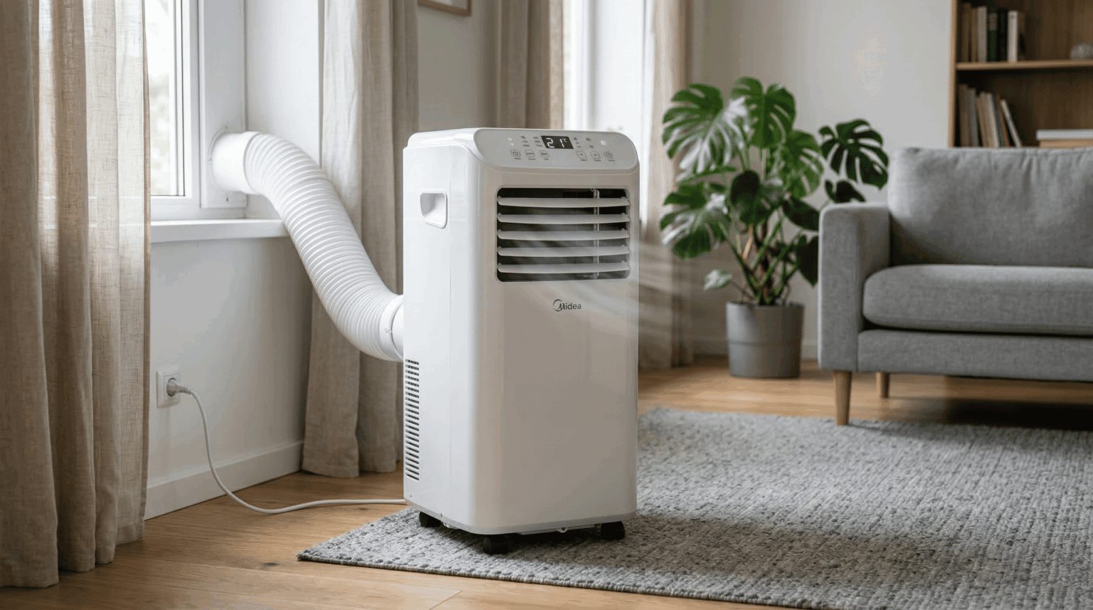 ar condicionado portátil funcionando